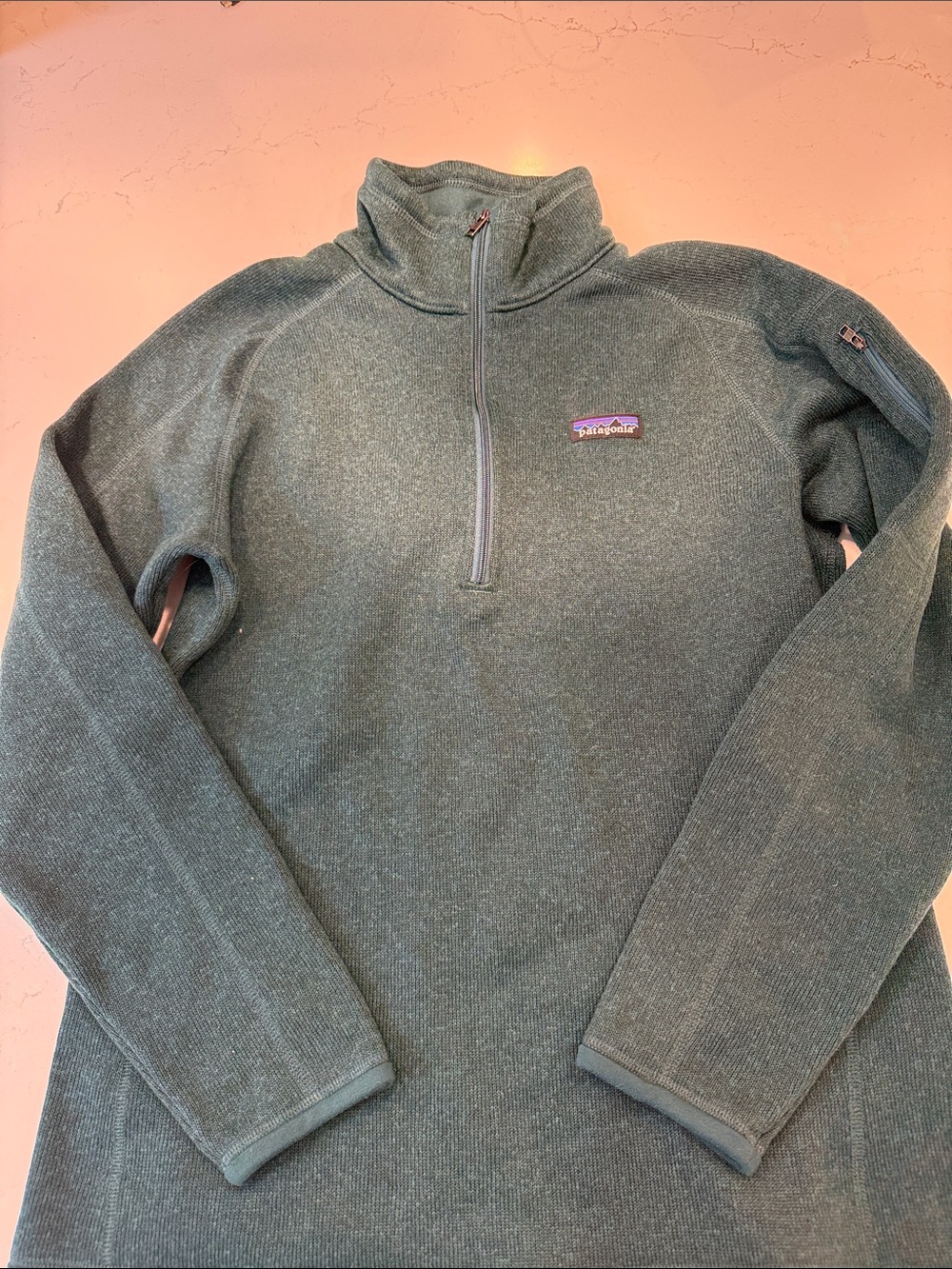 Patagonia Women's Dark Green 1/4 Zip Turtleneck Fleece Pullover